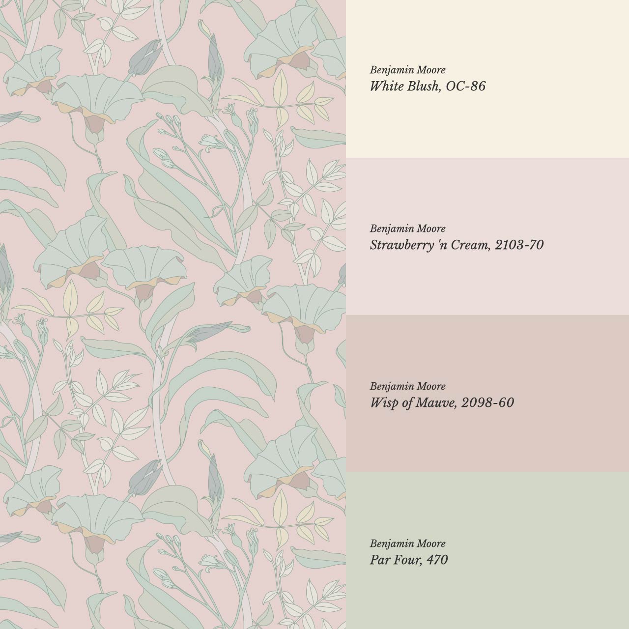 Phoebe Bindweed Pastel Wallpaper