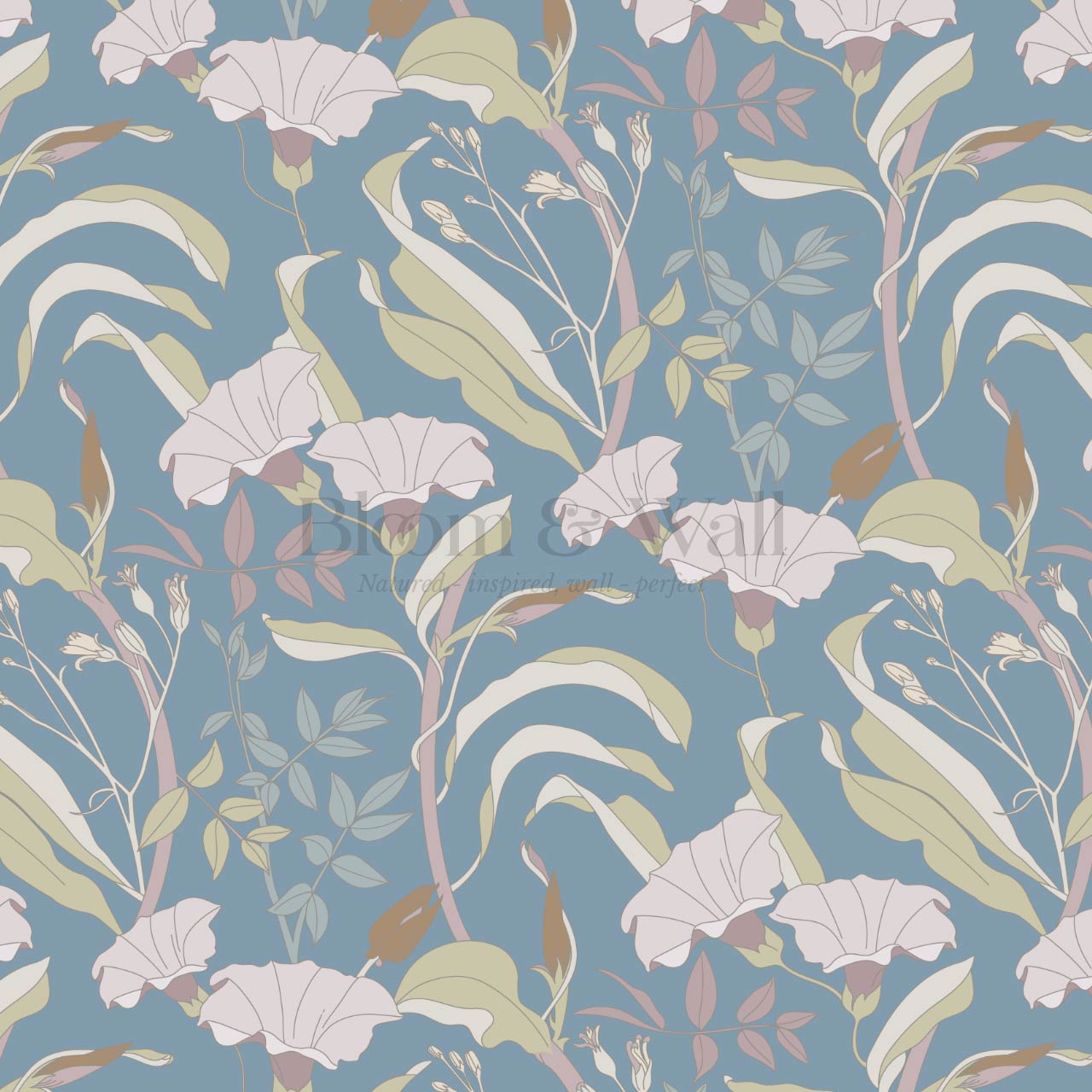 Phoebe Bindweed Blue Wallpaper
