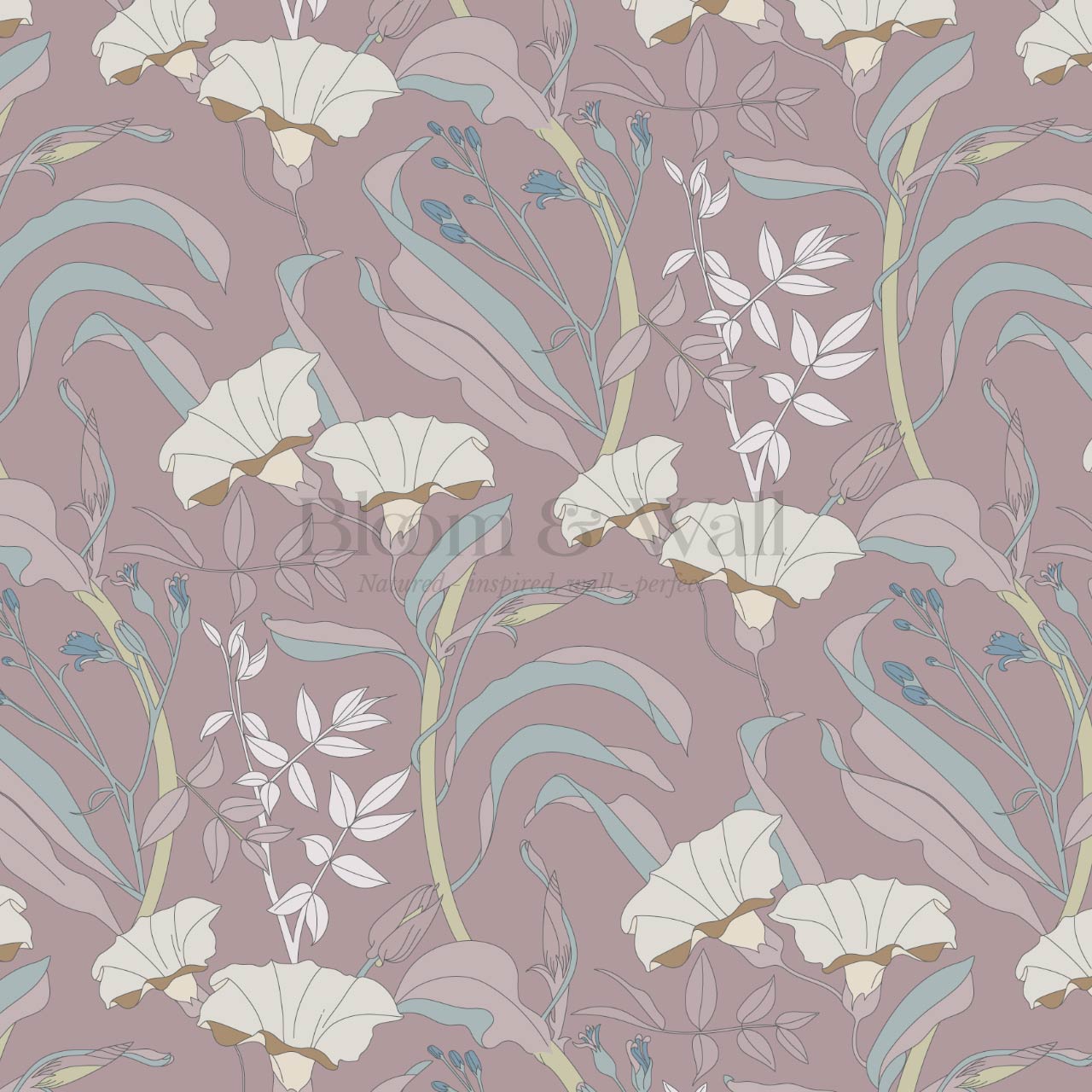 Phoebe Bindweed Dusty Mauve Wallpaper