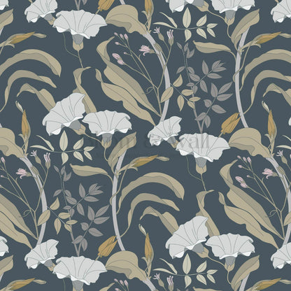 Phoebe Bindweed Slate Wallpaper