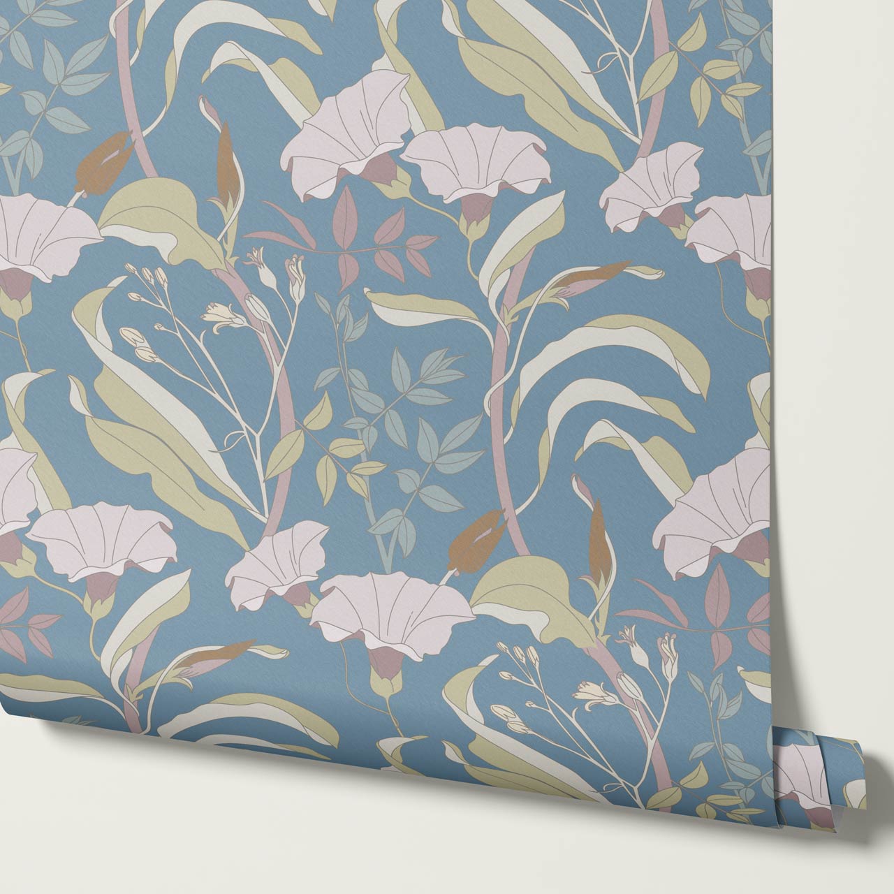 Phoebe Bindweed Blue Wallpaper