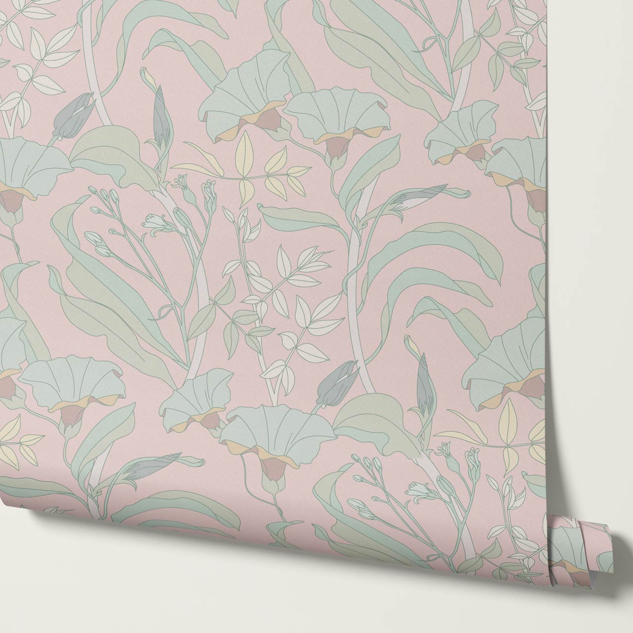 Phoebe Bindweed Pastel Wallpaper