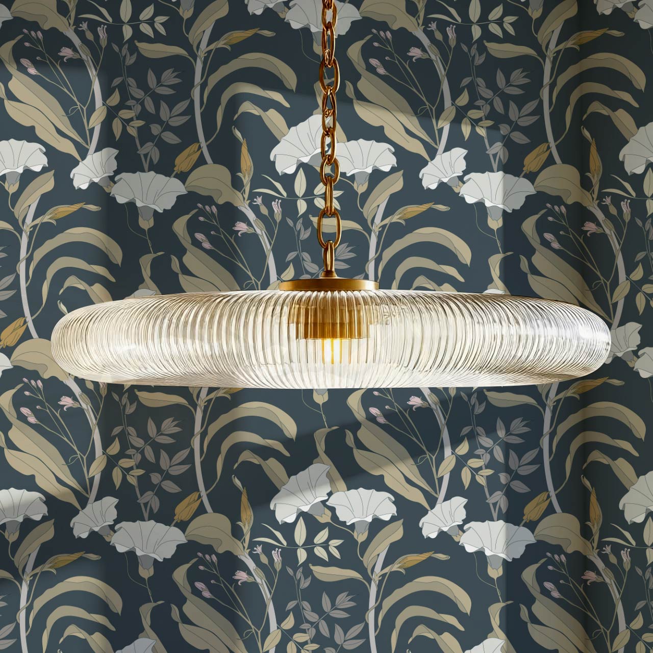 Phoebe Bindweed Slate Wallpaper