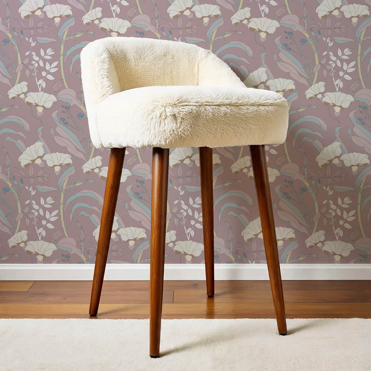 Phoebe Bindweed Dusty Mauve Wallpaper