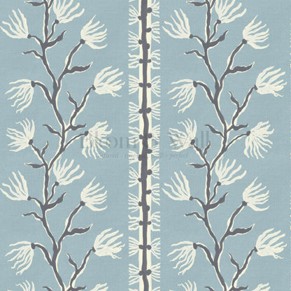Pilar Branches Pale Blue Cream Wallpaper
