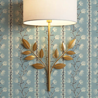 Pilar Branches Pale Blue Cream Wallpaper