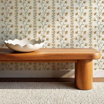 Pilar Branches Sage Brown Wallpaper