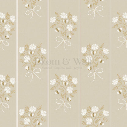 Pipa Blossom Bees Beige Honey Wallpaper