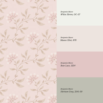 Piper Meadow Waltz Blush Wallpaper