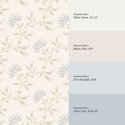 Piper Meadow Waltz Sky Cream Wallpaper