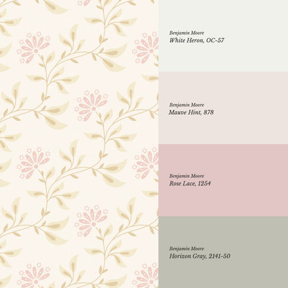 Piper Meadow Waltz Pink Butter Wallpaper