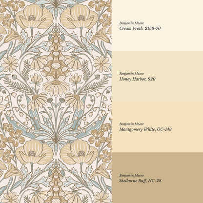 Piret Large Whispering Wildflowers Honey Cream Wallpaper