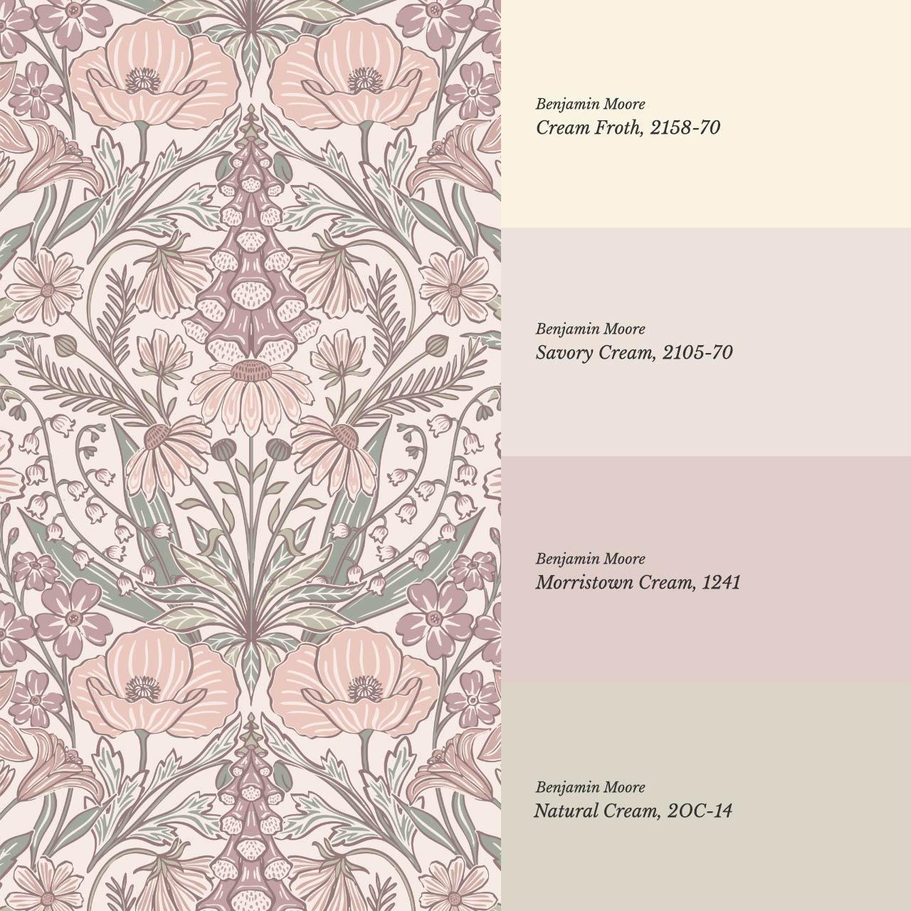 Piret Large Whispering Wildflowers Soft Blush Cream Wallpaper