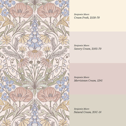 Piret Large Whispering Wildflowers Pastel Cream Wallpaper