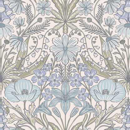Piret Large Whispering Wildflowers Sky Cream Wallpaper