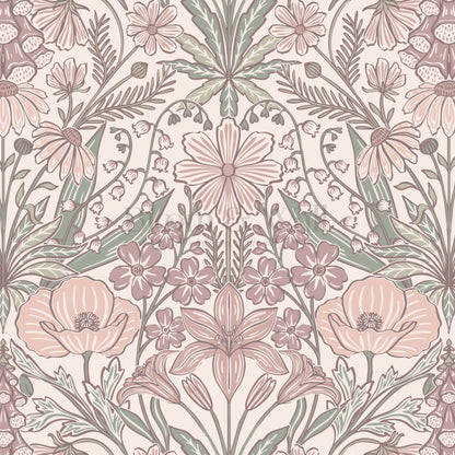 Piret Large Whispering Wildflowers Soft Blush Cream Wallpaper