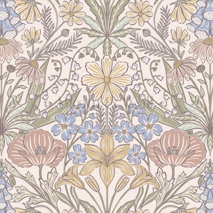 Piret Large Whispering Wildflowers Pastel Cream Wallpaper