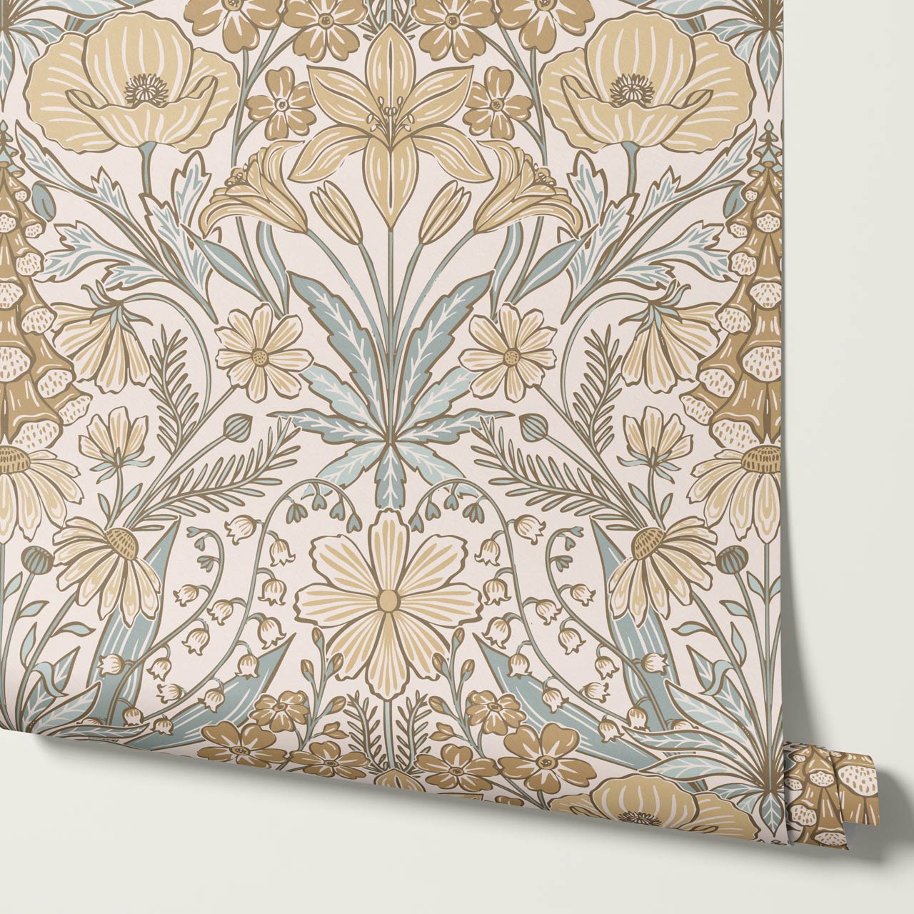 Piret Large Whispering Wildflowers Honey Cream Wallpaper