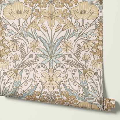 Piret Large Whispering Wildflowers Honey Cream Wallpaper