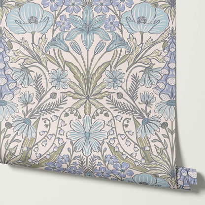 Piret Large Whispering Wildflowers Sky Cream Wallpaper