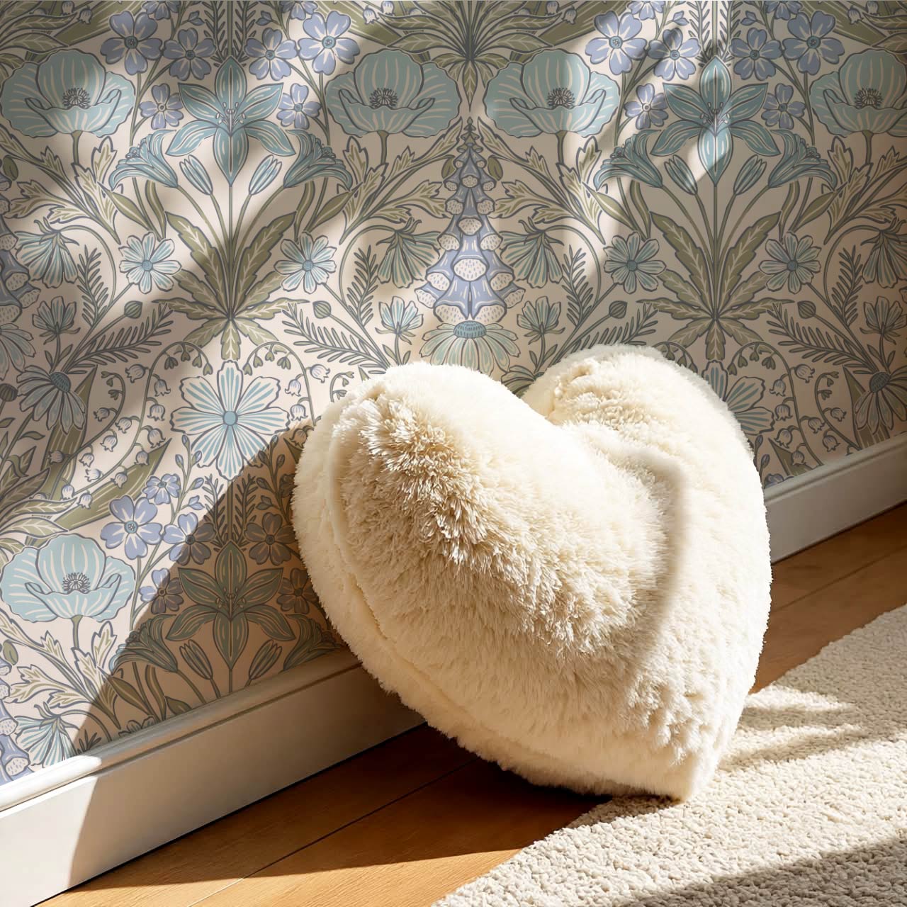 Piret Large Whispering Wildflowers Sky Cream Wallpaper