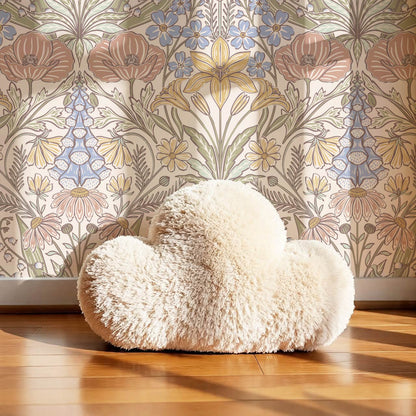 Piret Large Whispering Wildflowers Pastel Cream Wallpaper