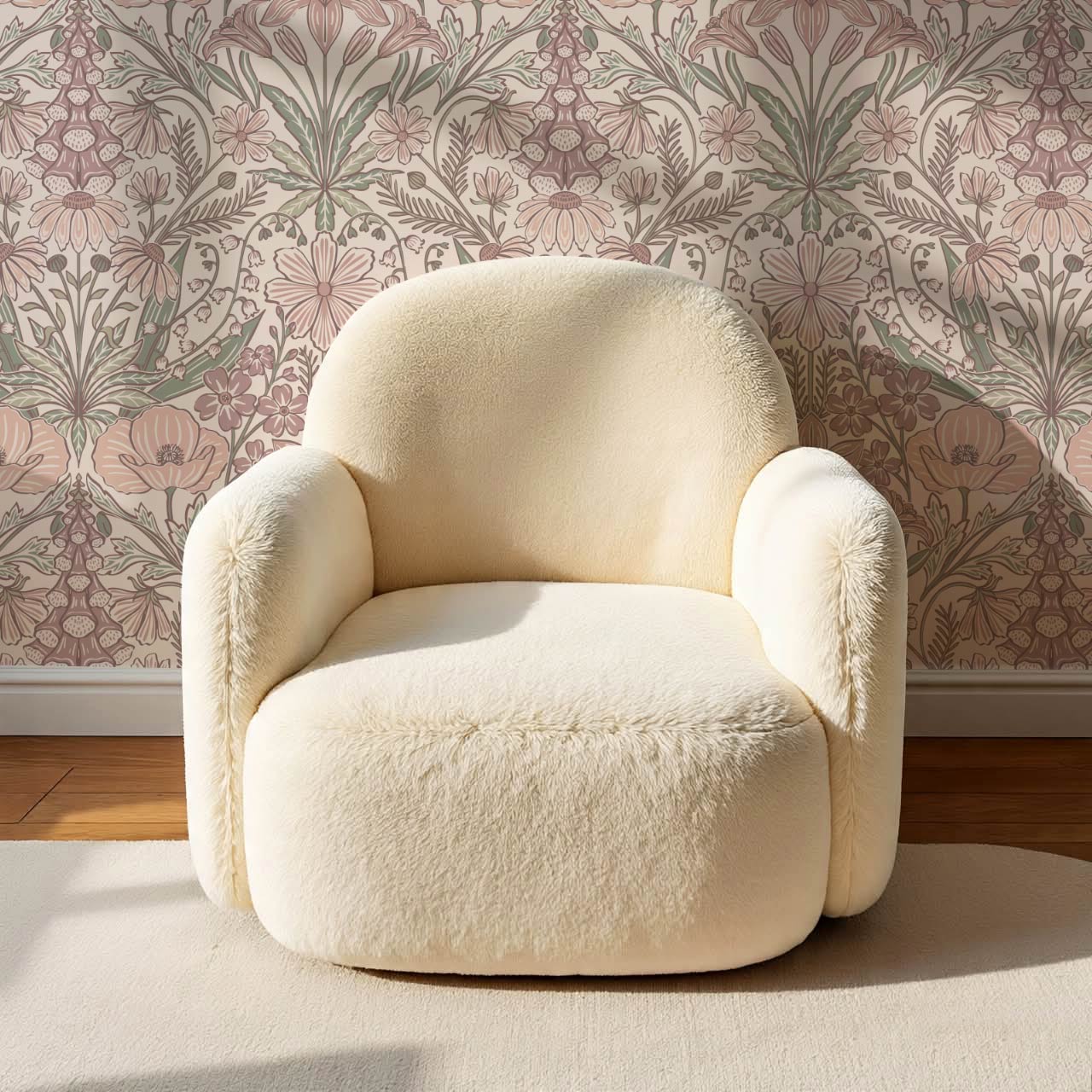 Piret Large Whispering Wildflowers Soft Blush Cream Wallpaper