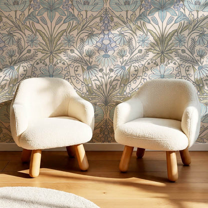 Piret Large Whispering Wildflowers Sky Cream Wallpaper