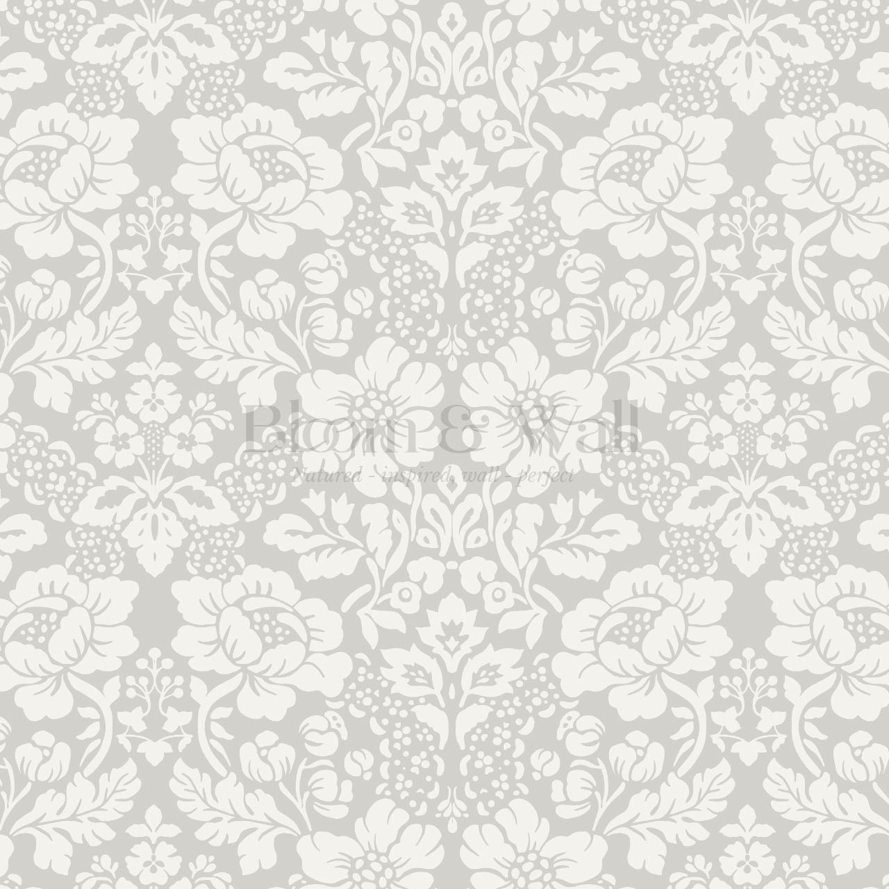 Presley Ogee Damask Cream Taupe Wallpaper