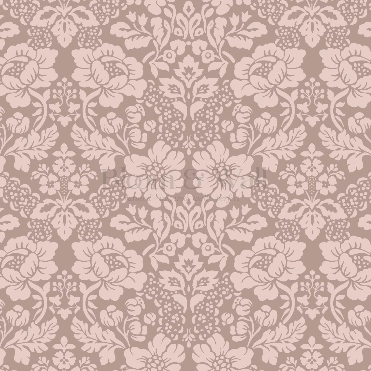 Presley Ogee Damask Mauve Wallpaper