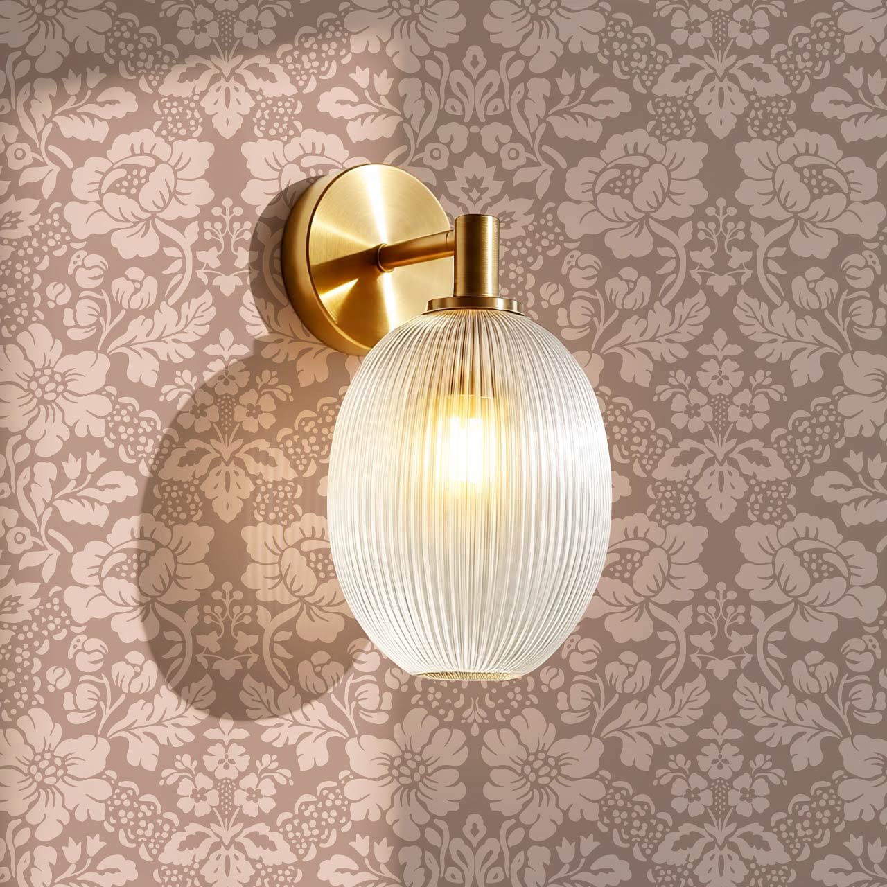 Presley Ogee Damask Mauve Wallpaper