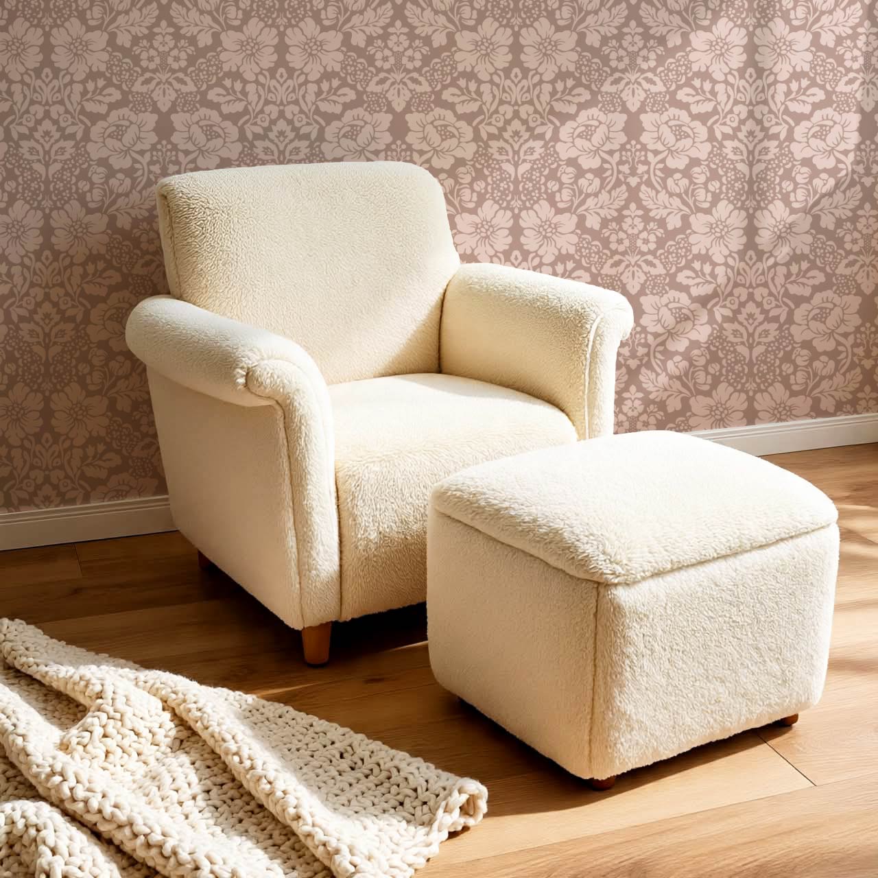 Presley Ogee Damask Mauve Wallpaper