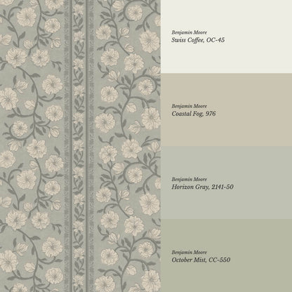 Priscila Heirloom Petal Stripe Dry Sage Wallpaper