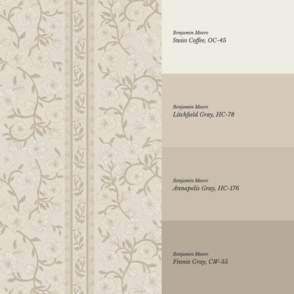 Priscila Heirloom Petal Stripe Neutral Wallpaper