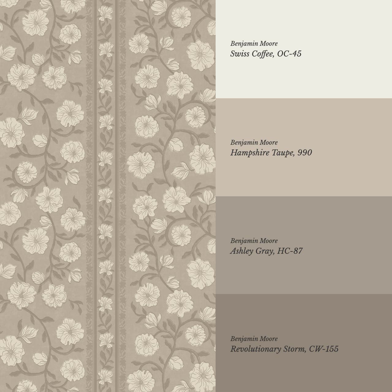 Priscila Heirloom Petal Stripe Taupe Wallpaper