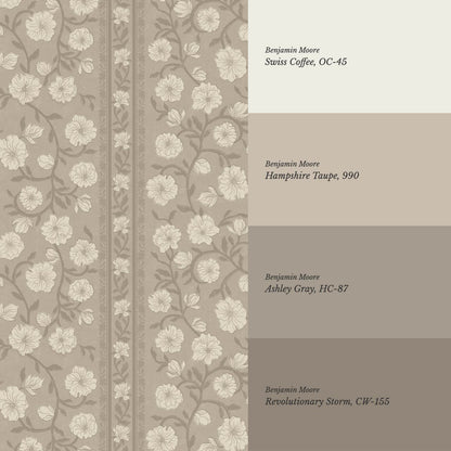 Priscila Heirloom Petal Stripe Taupe Wallpaper