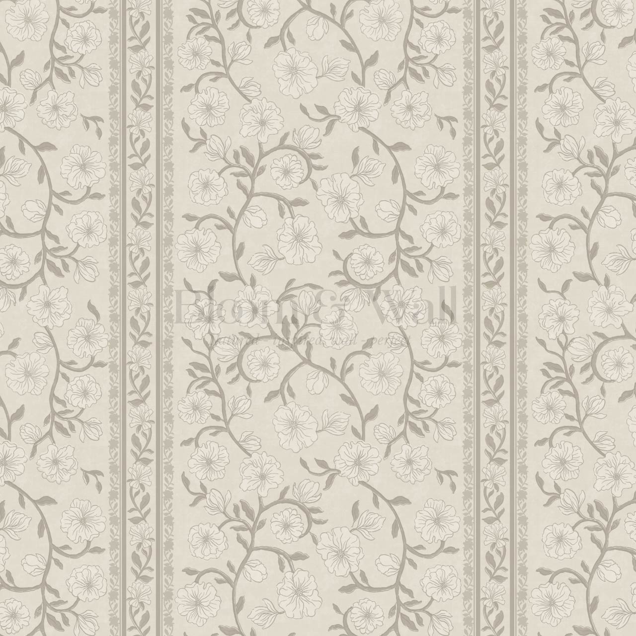 Priscila Heirloom Petal Stripe Beige Wallpaper
