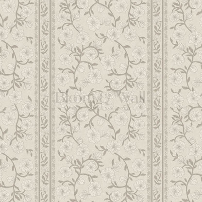 Priscila Heirloom Petal Stripe Beige Wallpaper