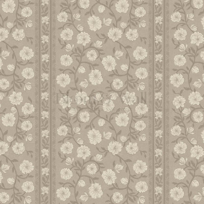 Priscila Heirloom Petal Stripe Taupe Wallpaper