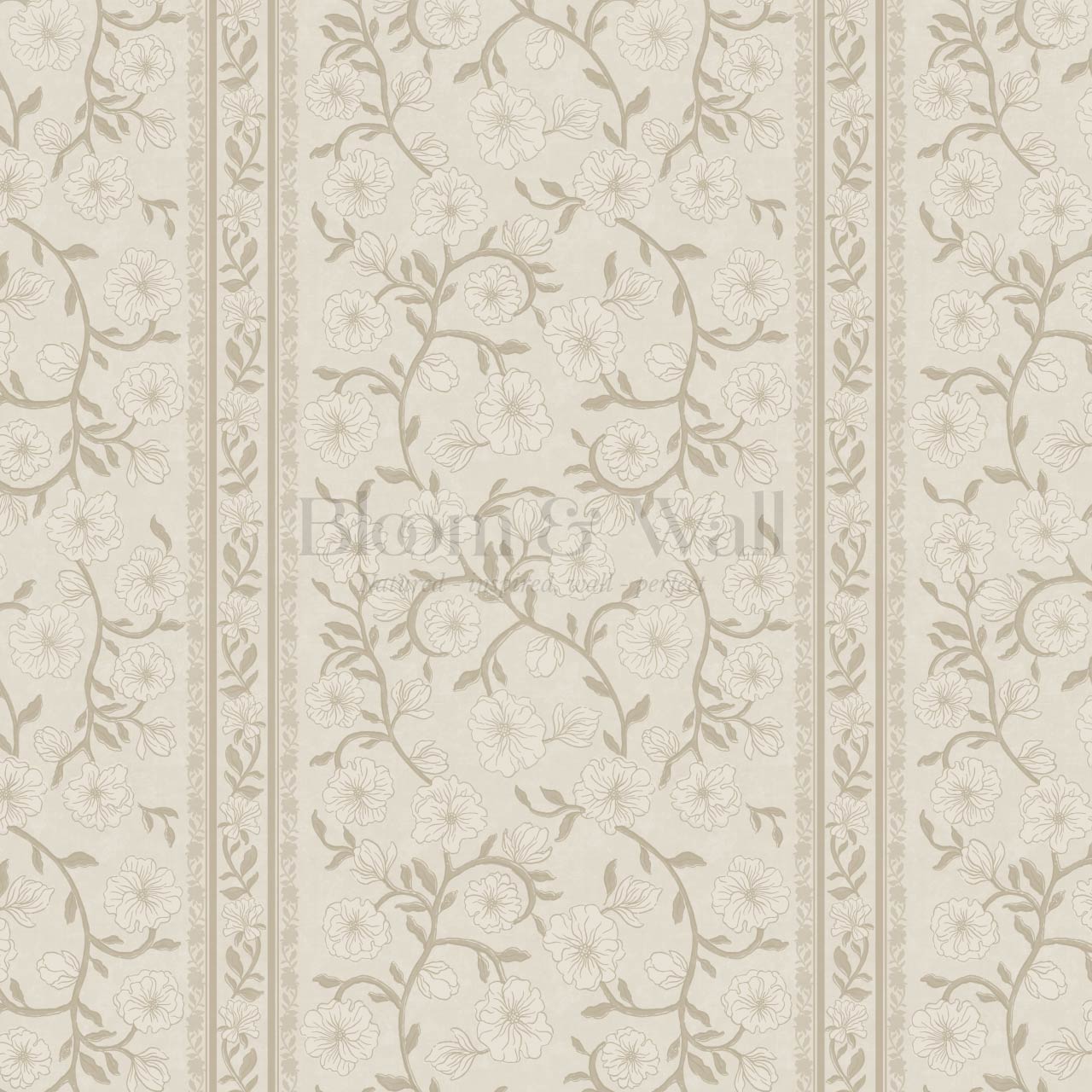 Priscila Heirloom Petal Stripe Neutral Wallpaper