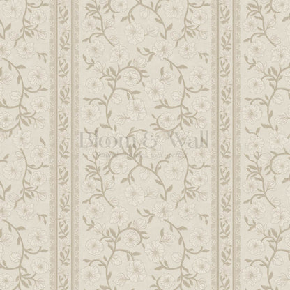 Priscila Heirloom Petal Stripe Neutral Wallpaper