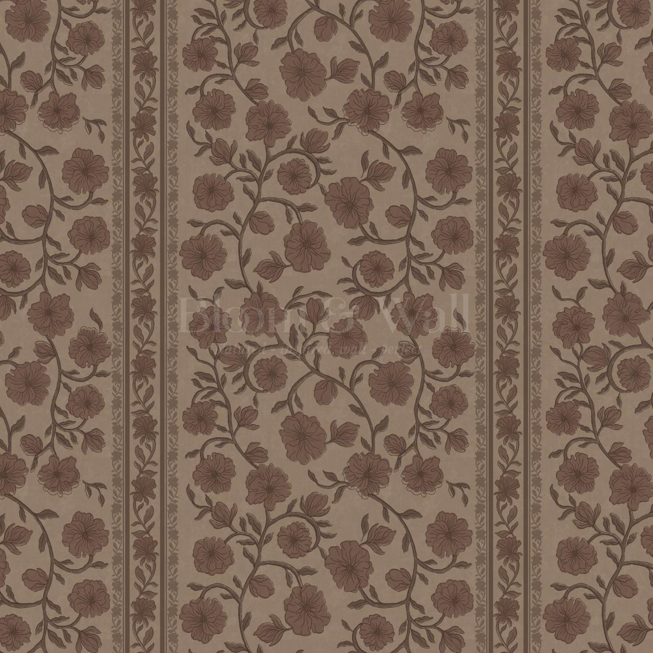 Priscila Heirloom Petal Stripe Coffee Wallpaper
