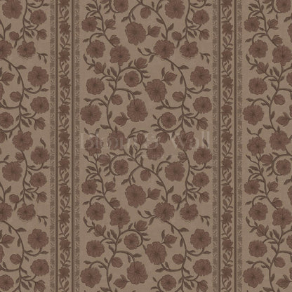 Priscila Heirloom Petal Stripe Coffee Wallpaper