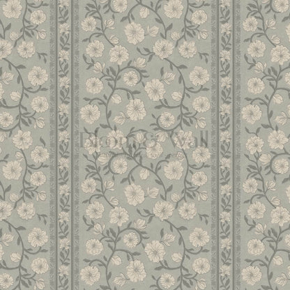 Priscila Heirloom Petal Stripe Dry Sage Wallpaper