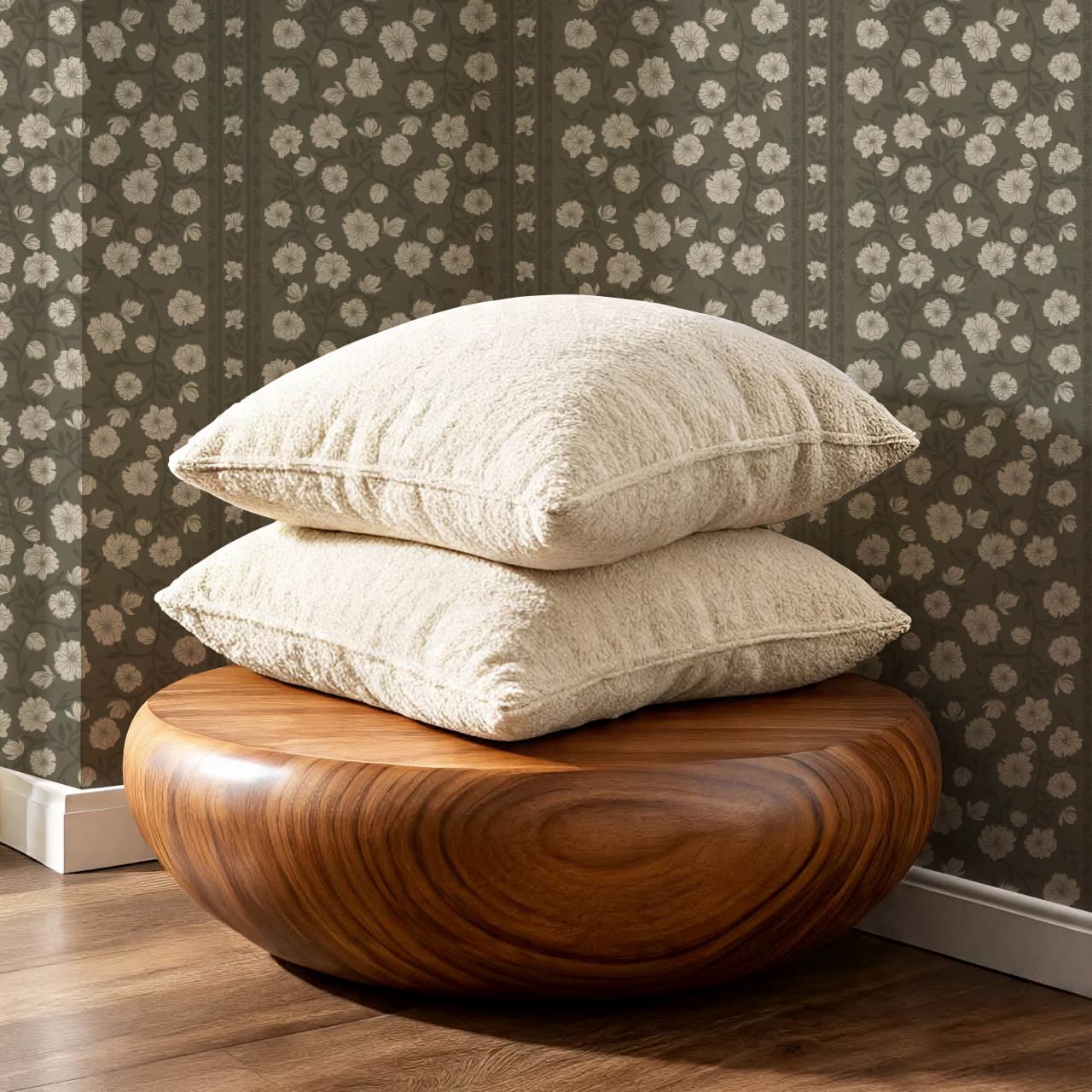 Priscila Heirloom Petal Stripe Forest Wallpaper