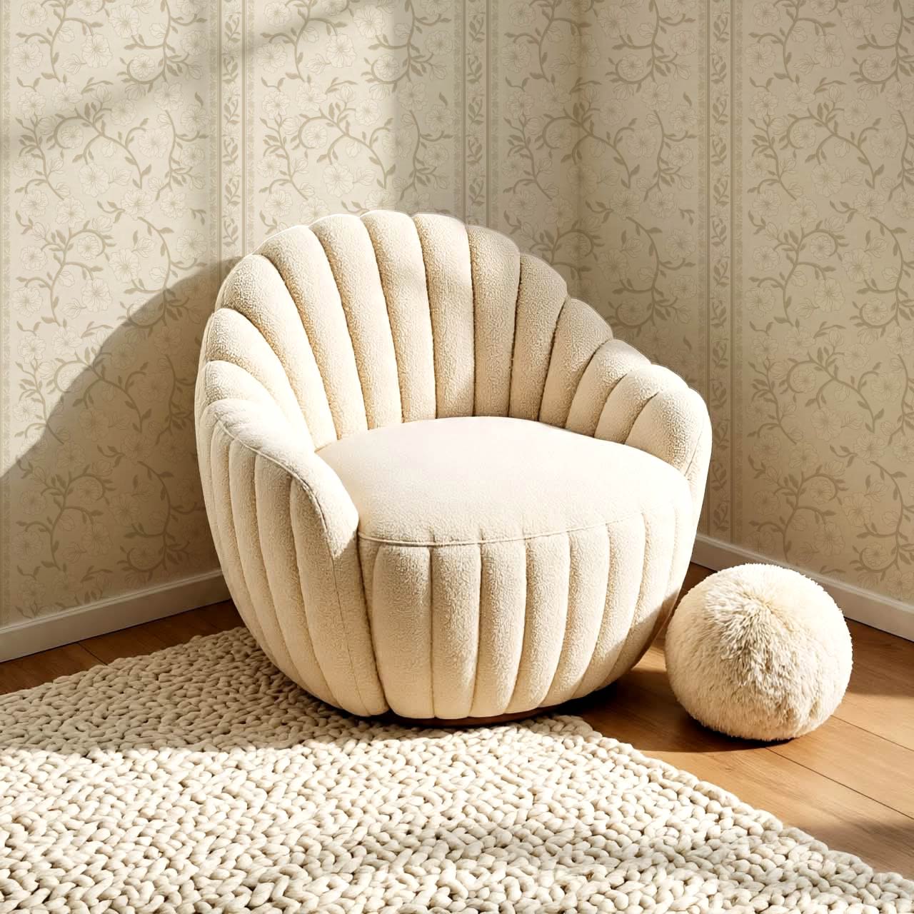 Priscila Heirloom Petal Stripe Neutral Wallpaper