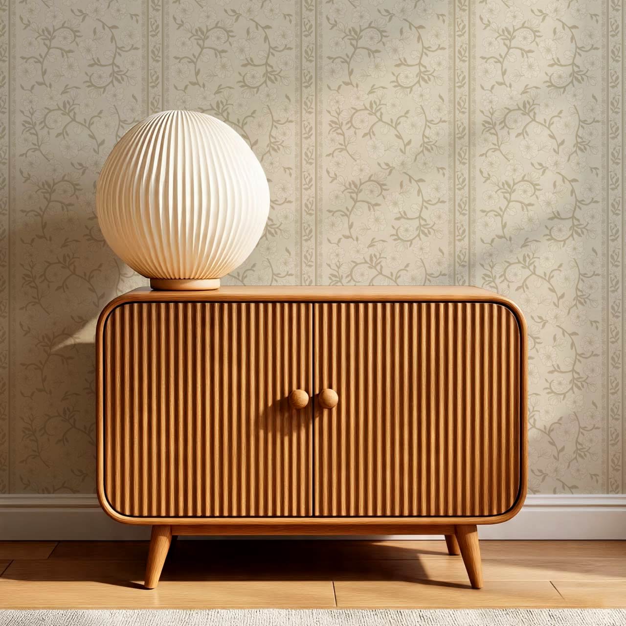 Priscila Heirloom Petal Stripe Neutral Wallpaper