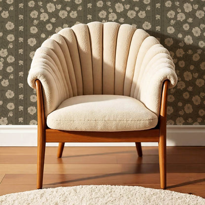 Priscila Heirloom Petal Stripe Olive Wallpaper