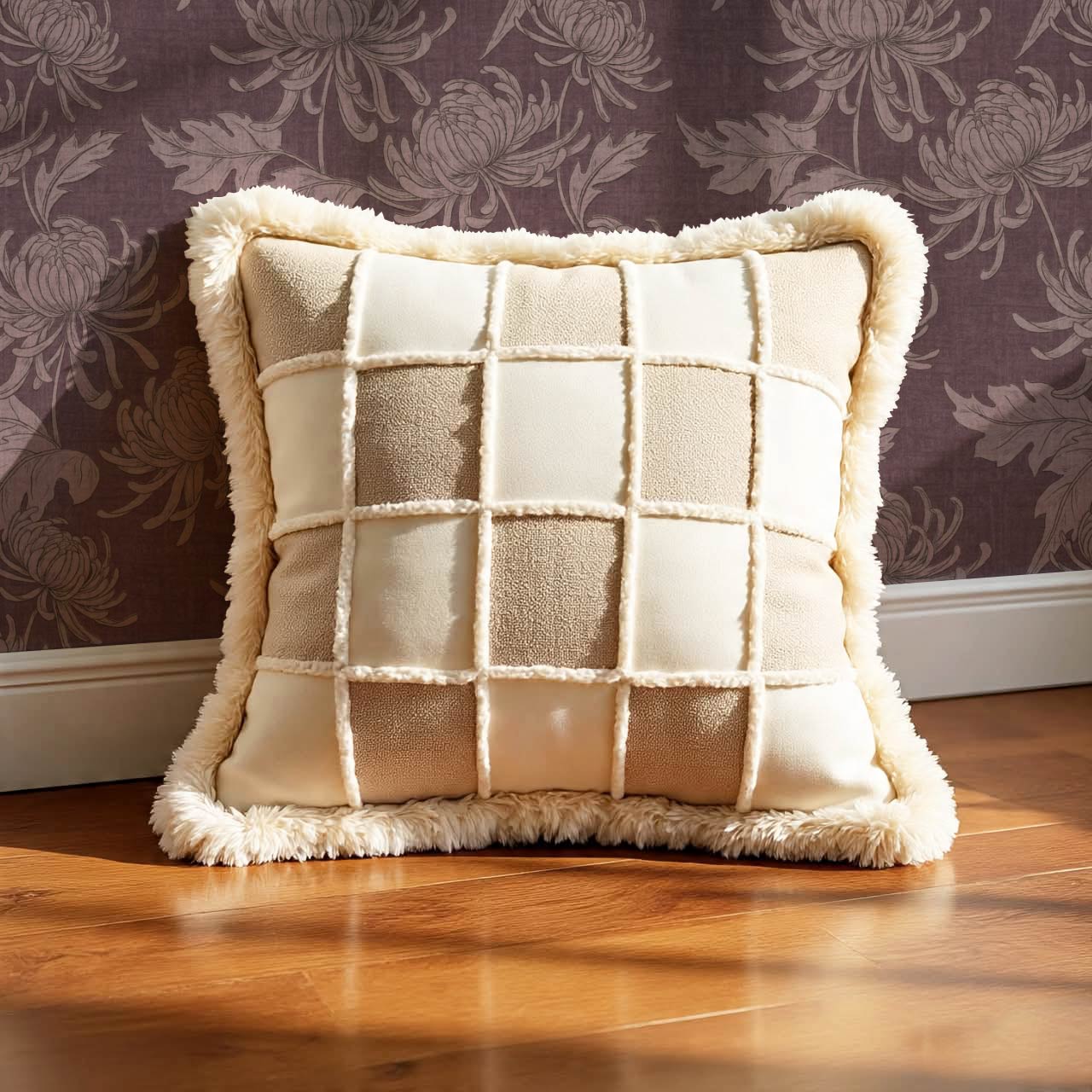 Qiana Large Chrysanthemums Plum Purple Wallpaper