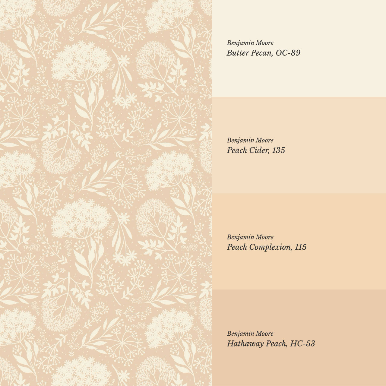 Queen Anne's Lace Botanicals Coral Wallpaper